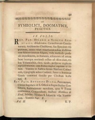 IV. Symbolici, Dogmatici, Practici.
