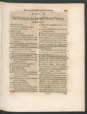 Cap. II. De Domino & Iurisdictione Portus.