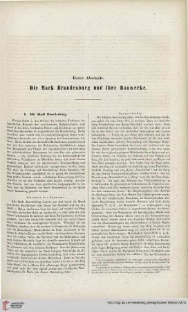 Erster Abschnitt: Die Mark Brandenburg und ihre Bauwerke