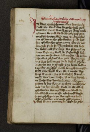 [Niederdeutsche Übertragung der ersten Verse des Evangelium Johannes]