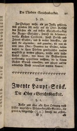 21-37, Das Zweyte Haupt-Stück.