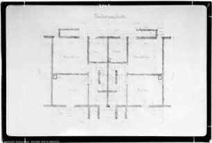 Rössen, Kolonie, Lageplan, Grundrißzeichnung eines Hauses, Kellergeschoß