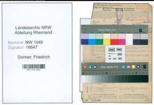 Entnazifizierung Friedrich Donner , geb. 14.12.1907 (Musiklehrer)