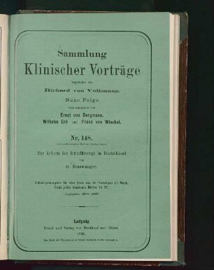 Zur Reform der Irrenfürsorge in Deutschland