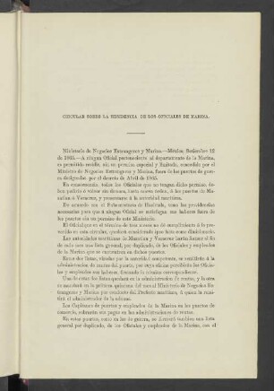 Circular Sobre La Residencia De Los Oficiales De Marina