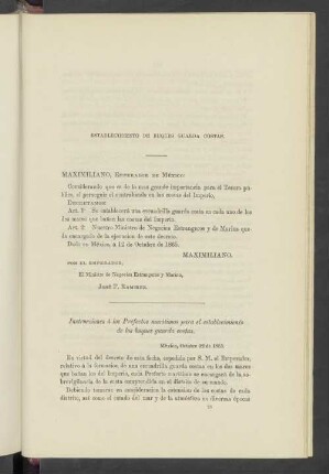 Establecimiento De Buques Guarda Costas