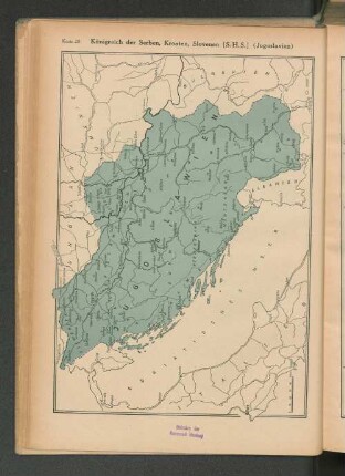 Karte 28. Königreich der Serben, Kroaten, Slovenen [S. H. S.] (Jugoslavien)