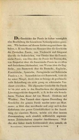 Handbuch einer allgemeinen Geschichte der Poesie, 1. Geschichte der orientalischen und der antiken Poesie