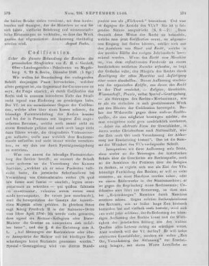 Gerlach, E. L.: Ueber die fernere Verhandlung der Revision des preußischen Strafrechts. Berlin: Dümmler 1846