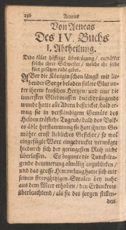 Von Aeneas Des IV. Buchs ...