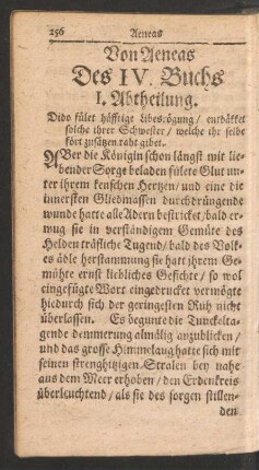 Von Aeneas Des IV. Buchs ...