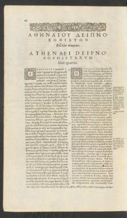 Athenaei Deipnosophistarum liber quartus.