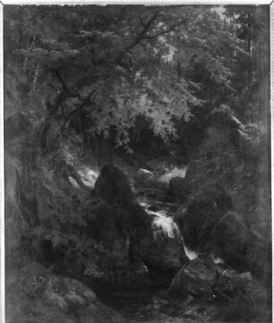 Im Buchenwald : Leonhardi, Eduard (1828-1905). Im Buchenwald. Öl/Leinwand, 14,4 x 12,1 cm. Dresden: Stadtmuseum 1980/k 1519