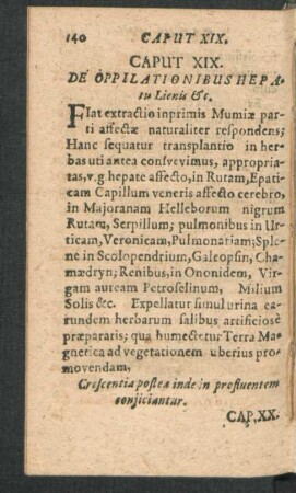 Caput XIX. De Oppilationibus Hepatu Lienis & c.