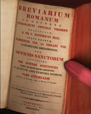 Breviarium Romanum, 1. Pars Autumnalis