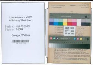 Entnazifizierung Walther Droege , geb. 12.10.1906 (Assessor)