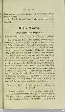 Erstes Kapitel. Eintheilung der Kapitale
