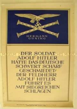 Schmuckblatt "Wochenspruch der NSDAP" mit einem Ausspruch von Hermann Göring