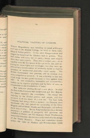 Political Training of Hindoos.