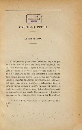 Della fortuna di Dante nel secolo XVI