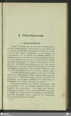 I. Gleichstrom