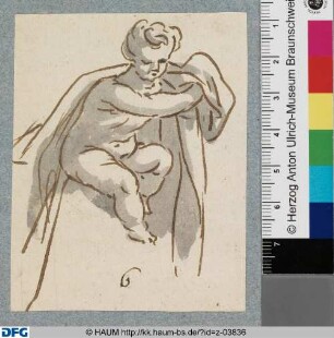Sitzender Putto mit Draperie