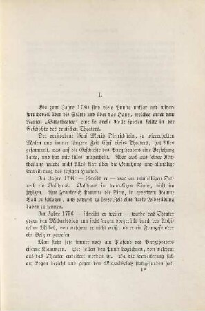 Das Burgtheater : ein Beitrag zur deutschen Theater-Geschichte