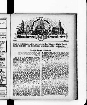 Eisenacher evangelisches Gemeindeblatt : Mai 1932