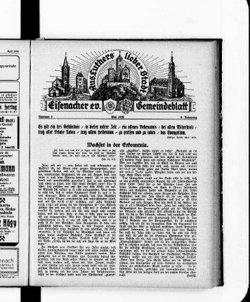 Eisenacher evangelisches Gemeindeblatt : Mai 1932