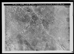 C. Jerusalem, Teilbilder der Alt- und Neustadt (mehr oder weniger Vertikalaufnahmen) mit engem Gesichtsfeld: Jaffa-Straße vom alten deutschen Hospiz bis zum jüdischen Hospital Schaare Zedek, Buchara- Kolonie und Syrisches Waisenhaus, nordwestliche Fortsetzung von Nummer 799