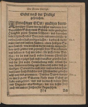 Gebet nach der Predigt gesprochen.