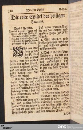 Die erste Epistel des heiligen Joannis.