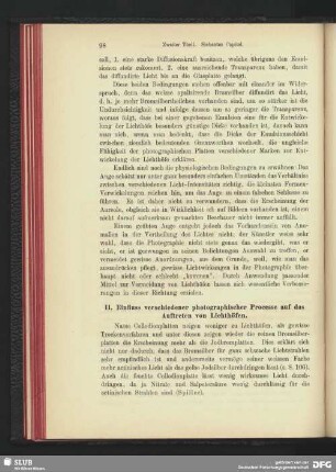 II. Einfluss verschiedener photographischer Processe auf das Auftreten von Lichthöfen