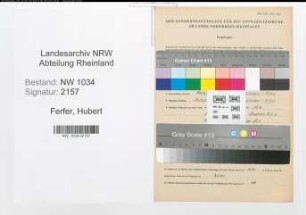 Entnazifizierung Hubert Ferfer , geb. 15.11.1914 (Leutnant)