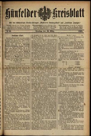 Ausgabe vom Dienstag, den 22. März 1898.