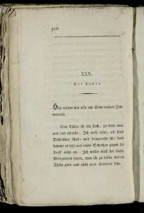 XXX. Die Thüre.