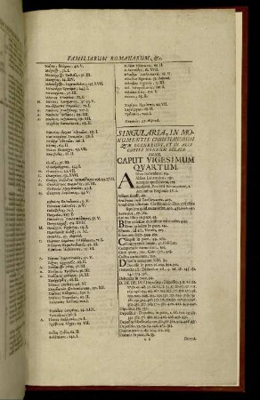 Singularia, In Monumentis Christianorum [...]. Caput Vigesimum Quartum