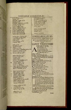 Singularia, In Monumentis Christianorum [...]. Caput Vigesimum Quartum