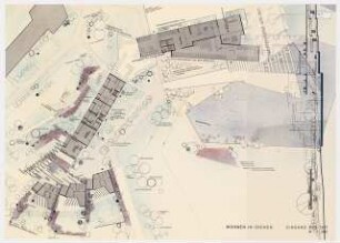 Bundesgartenschau 1971, Köln Ideenwettbewerb Grünzug Süd: Lageplan Wohnen im Grünen Haupteingang 1:200