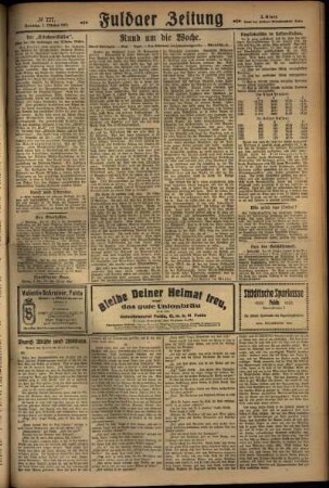 Zweite Ausgabe vom Sonntag, den 02. Oktober 1927.
