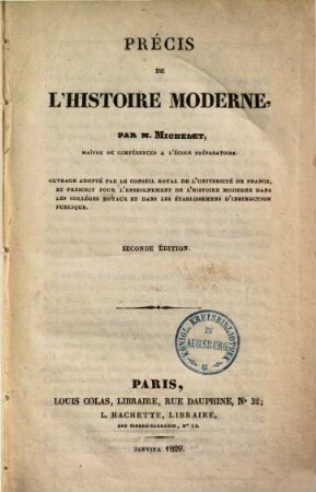 Précis de l'histoire moderne