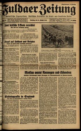 Ausgabe vom Dienstag, den 16. Januar 1940.