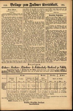 Zweite Ausgabe vom Donnerstag, den 08. März 1894.