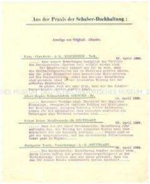 Durchschreibe-Buchhaltung