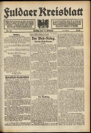 Ausgabe vom Freitag, den 19. Februar 1915.