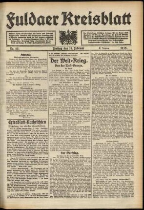 Ausgabe vom Freitag, den 19. Februar 1915.