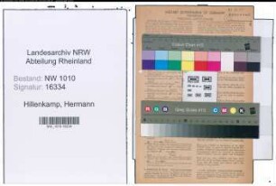 Entnazifizierung Hermann Hillenkamp , geb. 10.10.1910 (Kaufmann)