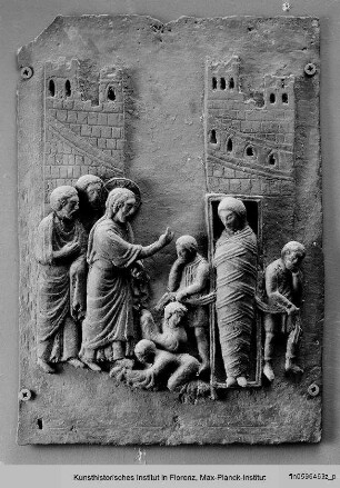 Bronzetür mit Szenen aus dem Leben Christi : Die Auferweckung des Lazarus