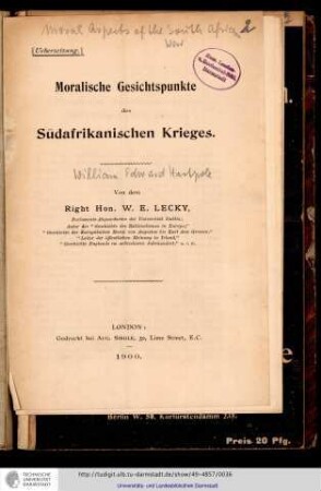 2. Moralische Gesichtspunkte des Südafrikanischen Krieges