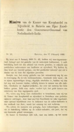 Missive van de Kamer van Koophandel en Nijverheid te Batavia aan Zijne Excellentie den Gouverneur-Generaal van Nederlandsch-Indie